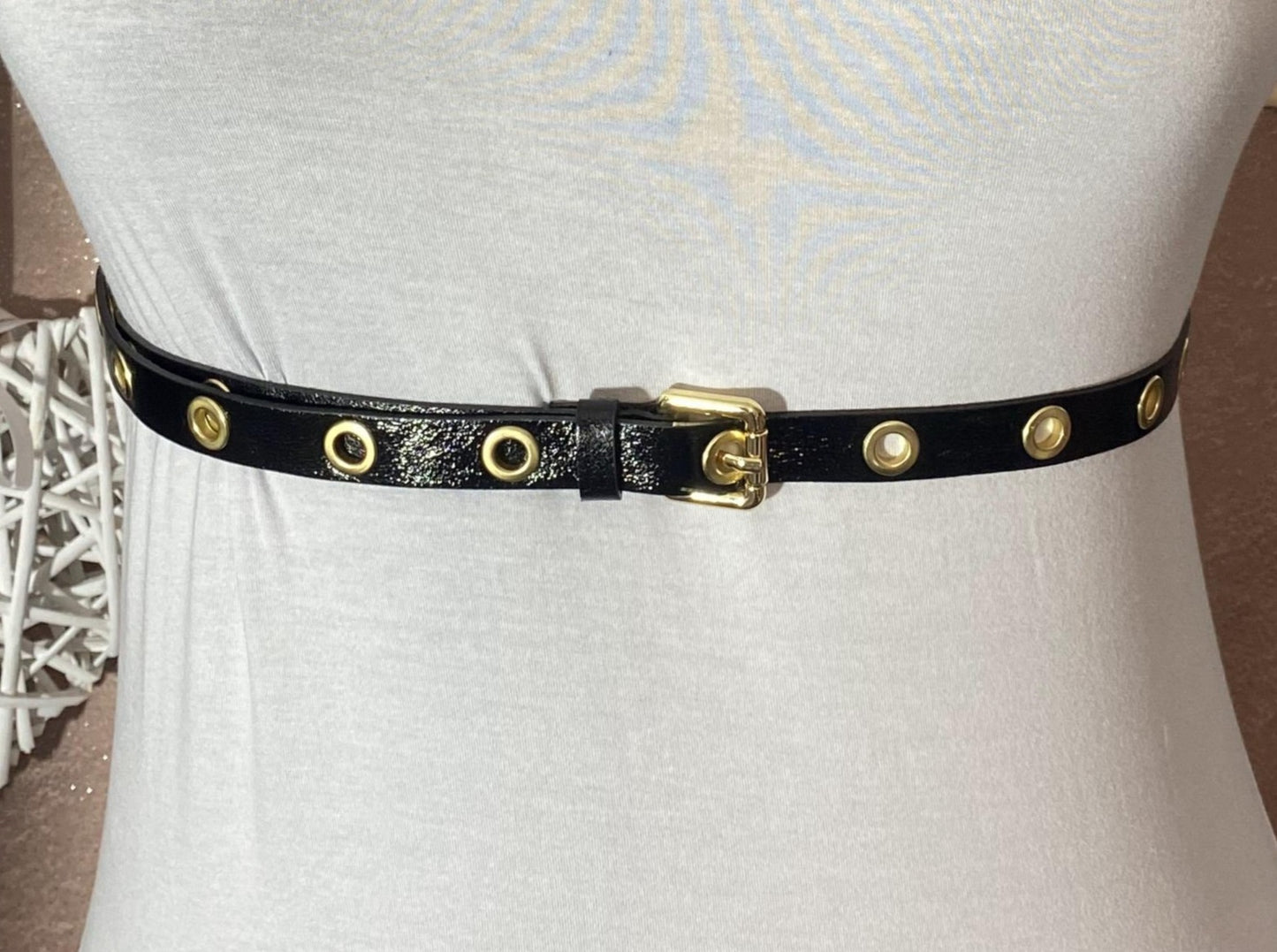 Ceinture cuir métallisée 1M50