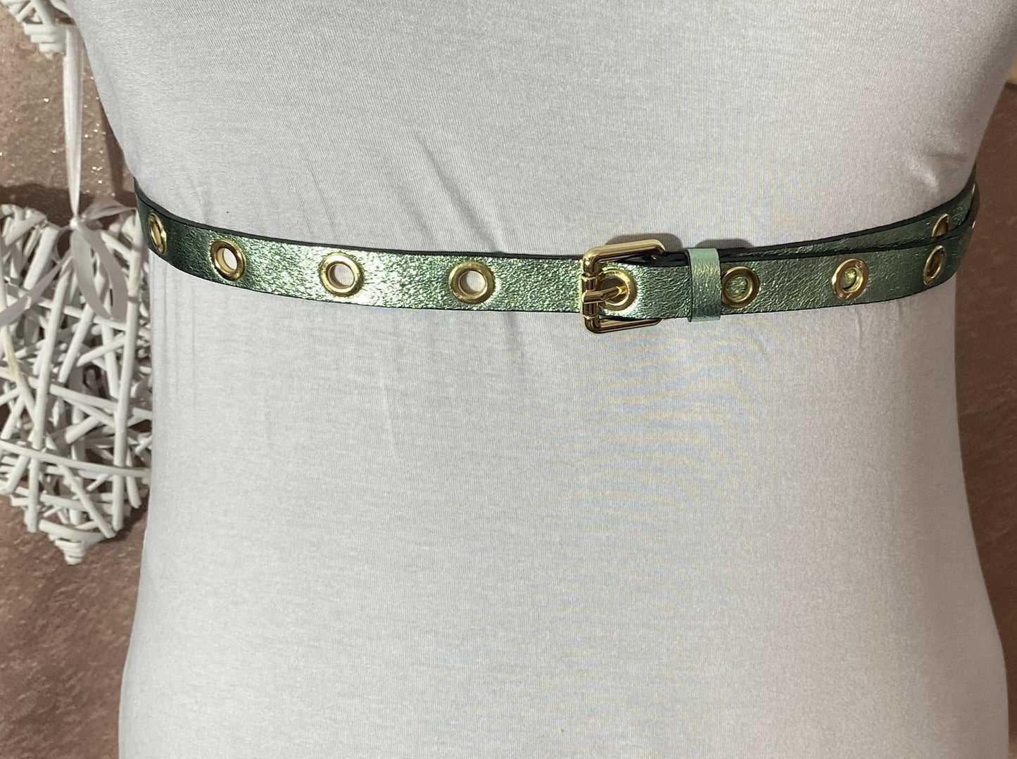 Ceinture cuir métallisée 1M50