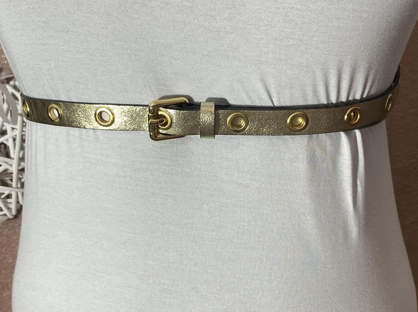 Ceinture cuir métallisée 1M50