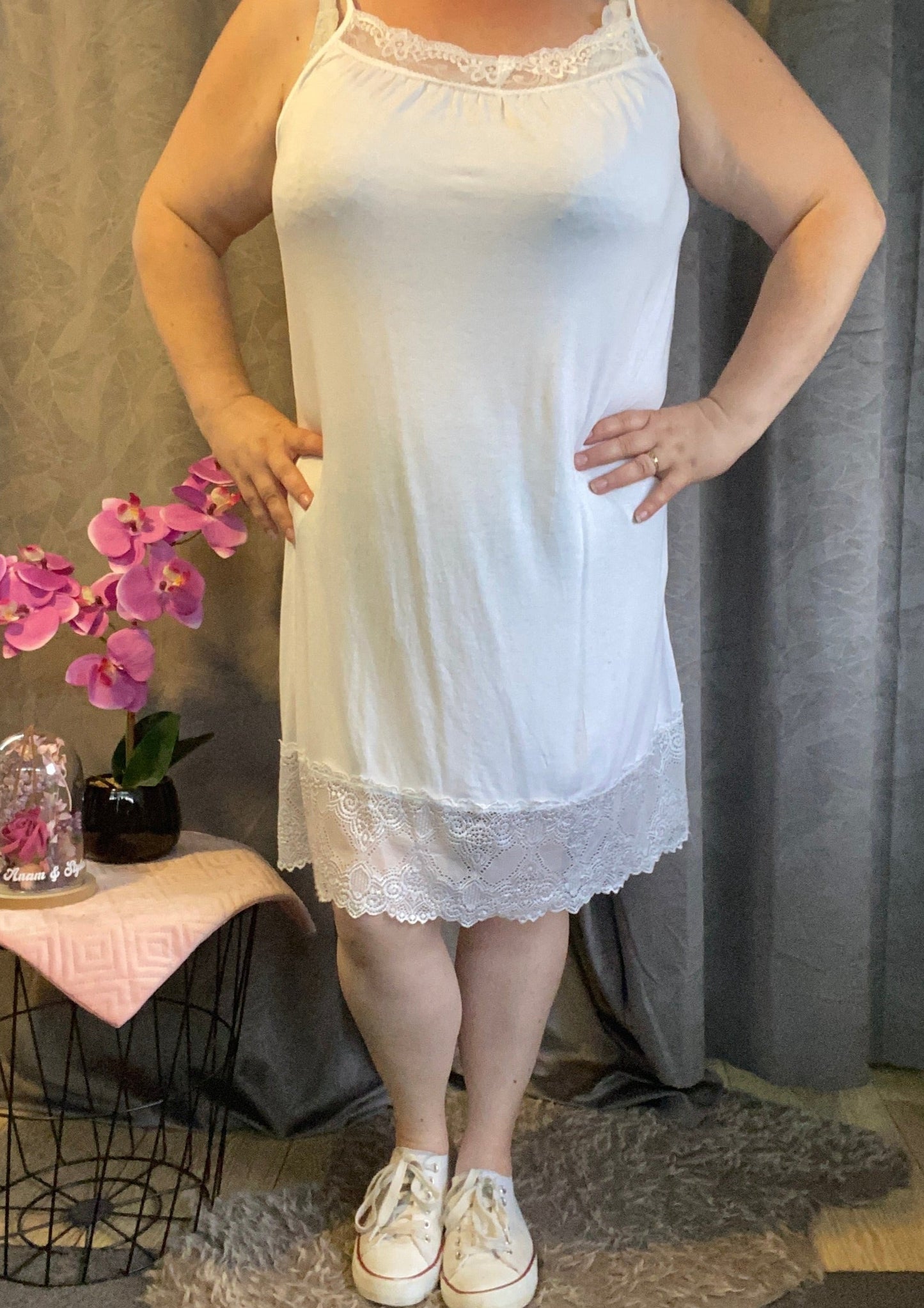 Combinette Fond de robe blanc