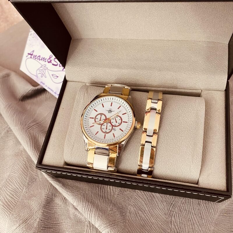 Coffret montre homme bracelet métal – Image 2