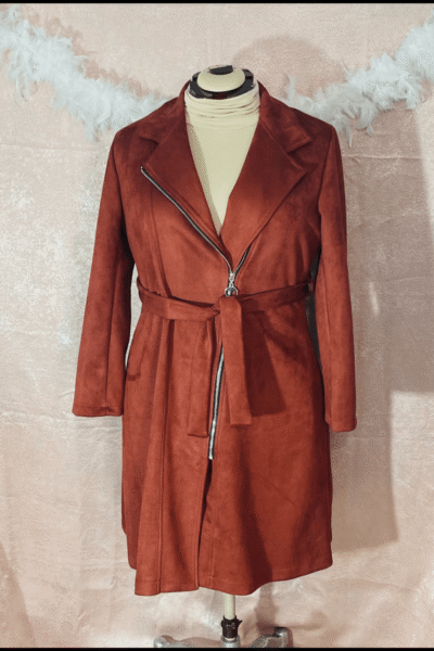 Veste perfecto longue en suédine