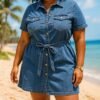 Robe chemise en jean