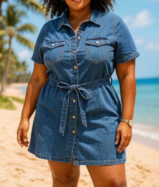 Robe chemise en jean