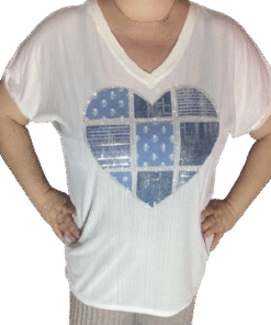Tee Shirt Coeur et Strass