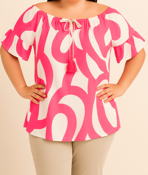 Tunique col bardot fluo