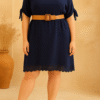 Robe courte gaze et sa ceinture