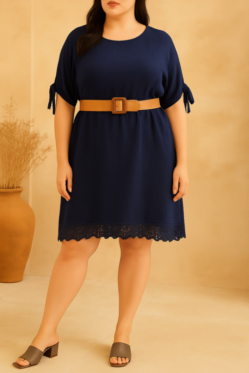 Robe courte gaze et sa ceinture