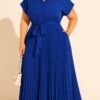 Robe chemise bas plissée
