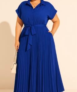Robe chemise bas plissée