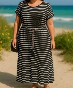 Robe longue marinière