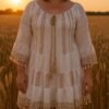 Robe courte broderie bohème