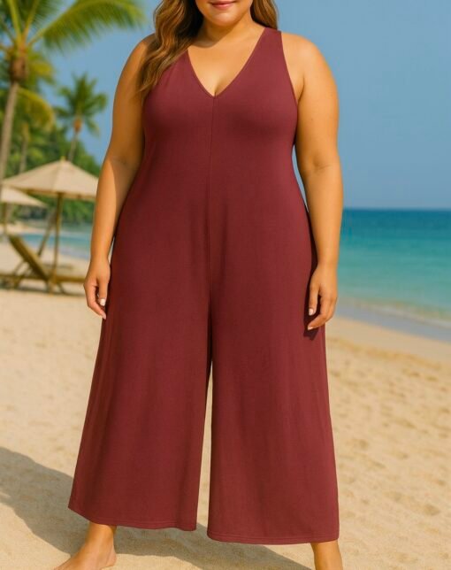 Combi-pantalon viscose uni