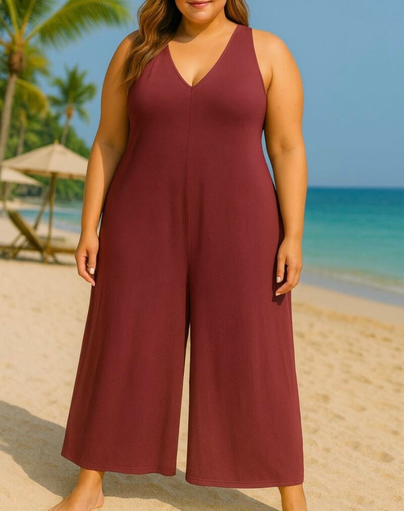Combi-pantalon viscose uni
