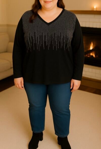 Pull strass manches chausettes