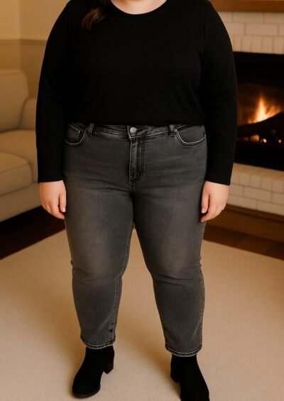 Jean gris oversizes