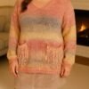 Pull tye&die poches franges