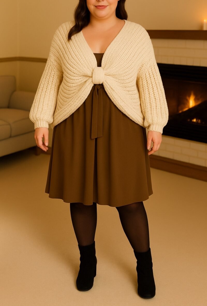 Pull grosses mailles croisé