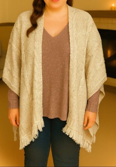 Gilet châle torsadé