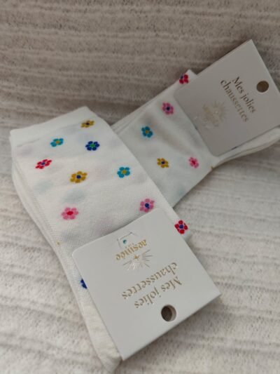 Chaussettes fleurs/cœurs