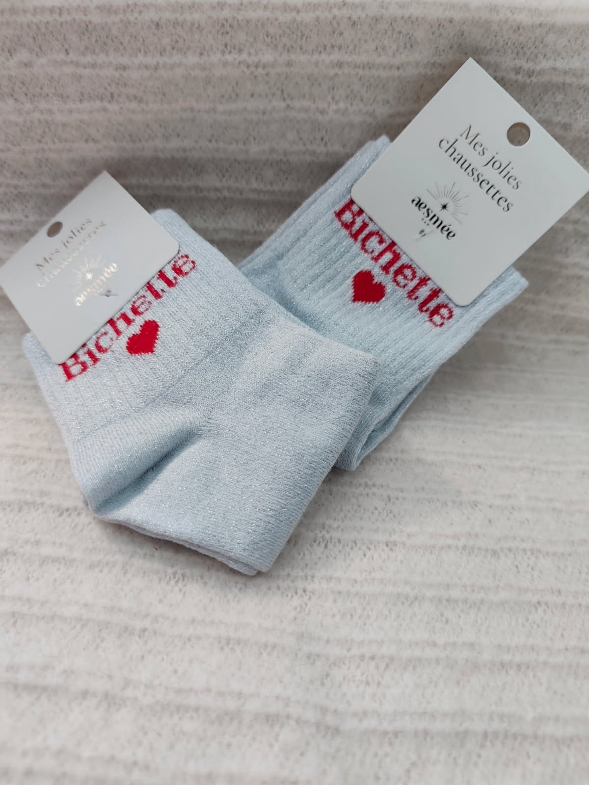Chaussette Argenté à message