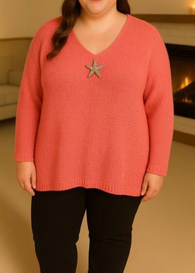Pull doux broche étoile
