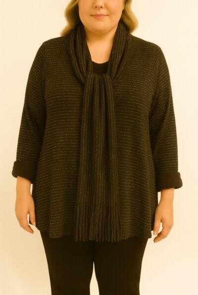 Pull lurex et son écharpe