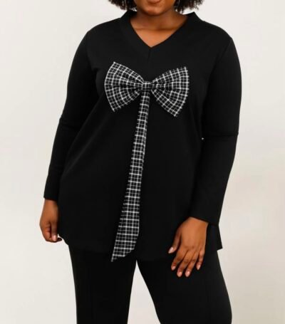 Sweat nœud carreaux