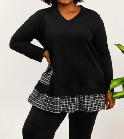 Sweat à carreaux oversizes