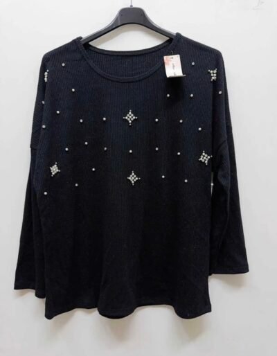 Top Cotelé lurex diam's - noir