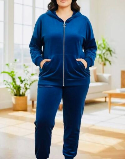 Survêtement peau de pêche - bleu