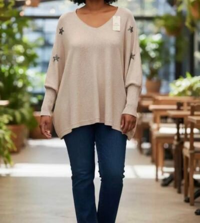 Pull oversizes Etoiles strass