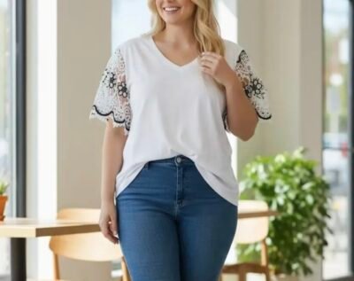 Tee-shirt manches crochées