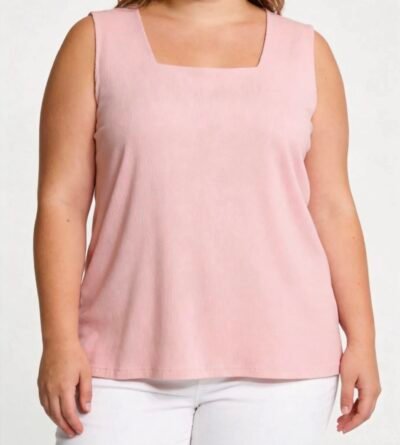 Débardeur côtelé col carré