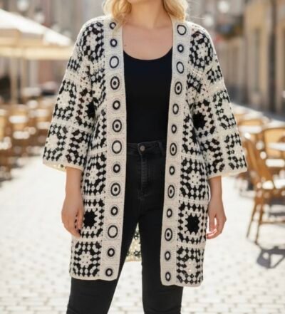 Gilet crochet long