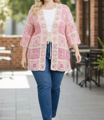 Gilet crochet avec liens