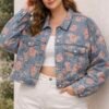 Veste en jean floral