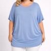 Tee-shirt viscose fluide froncé