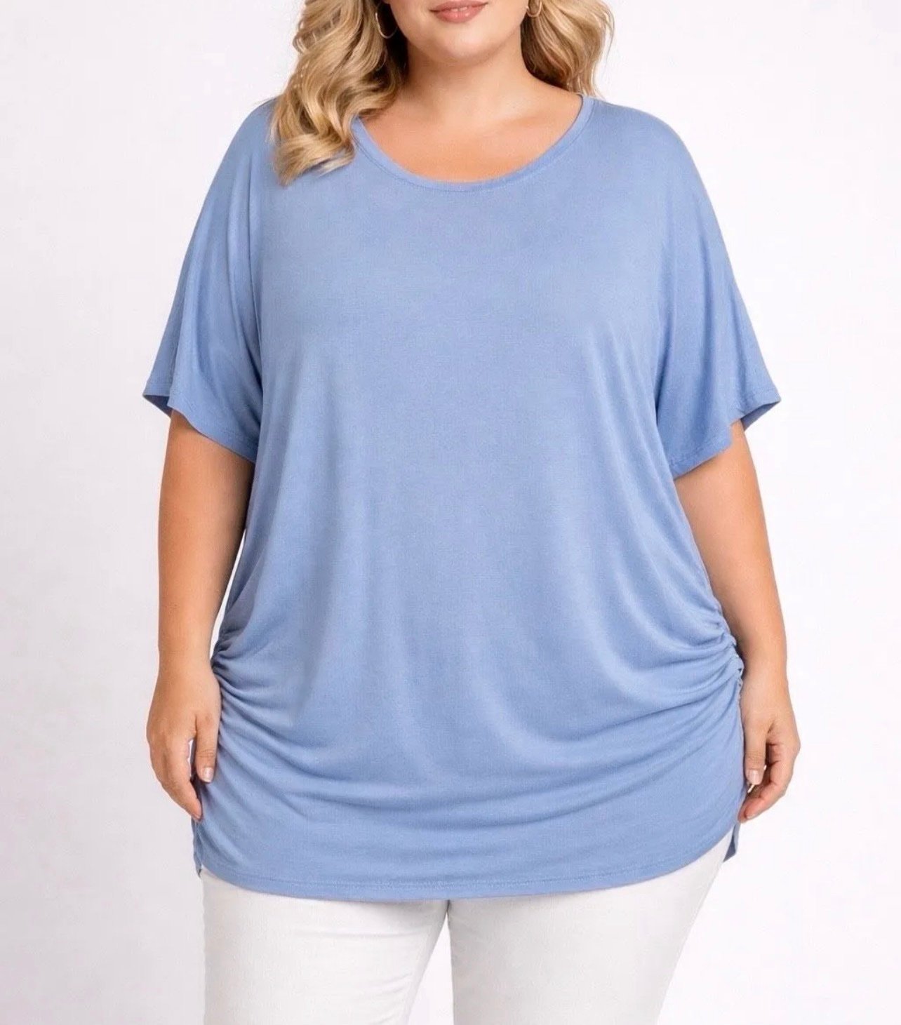 Tee-shirt viscose fluide froncé