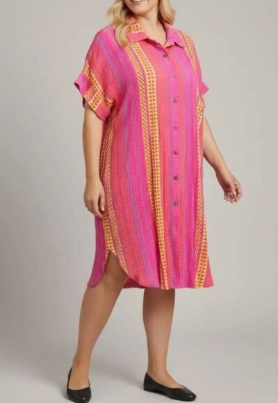 Robe chemise coloré gaze
