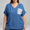 Top jean fluide et dentelle curve