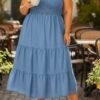 Robe smockée jean