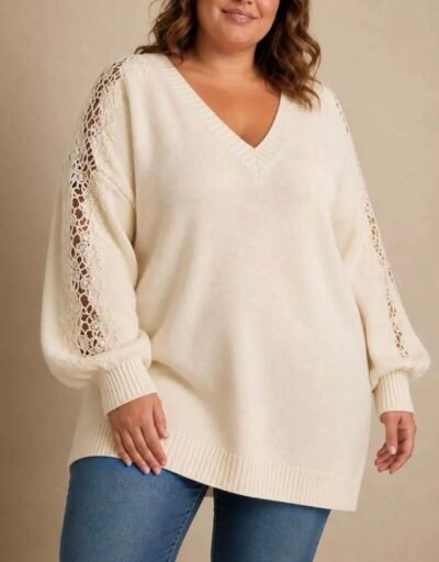 Pull manches brodées